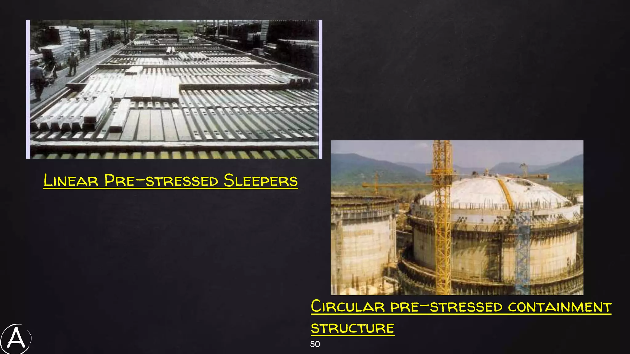 50
Linear Pre-stressed Sleepers
Circular pre-stressed containment
structure
A
 