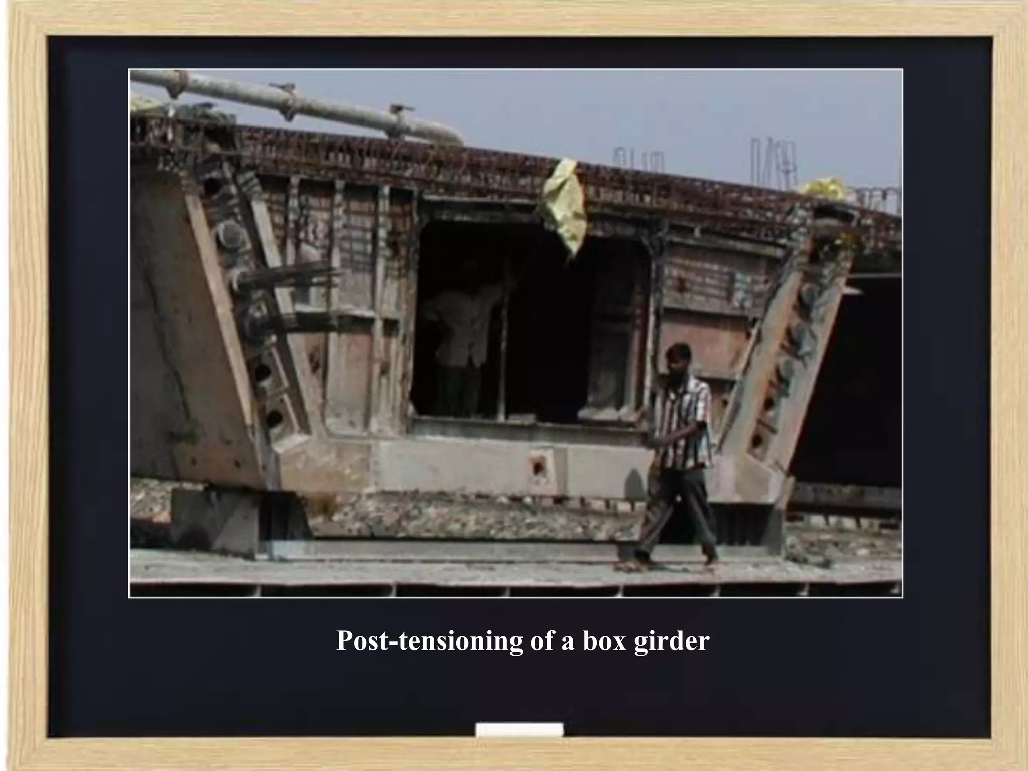 Post-tensioning of a box girder

 