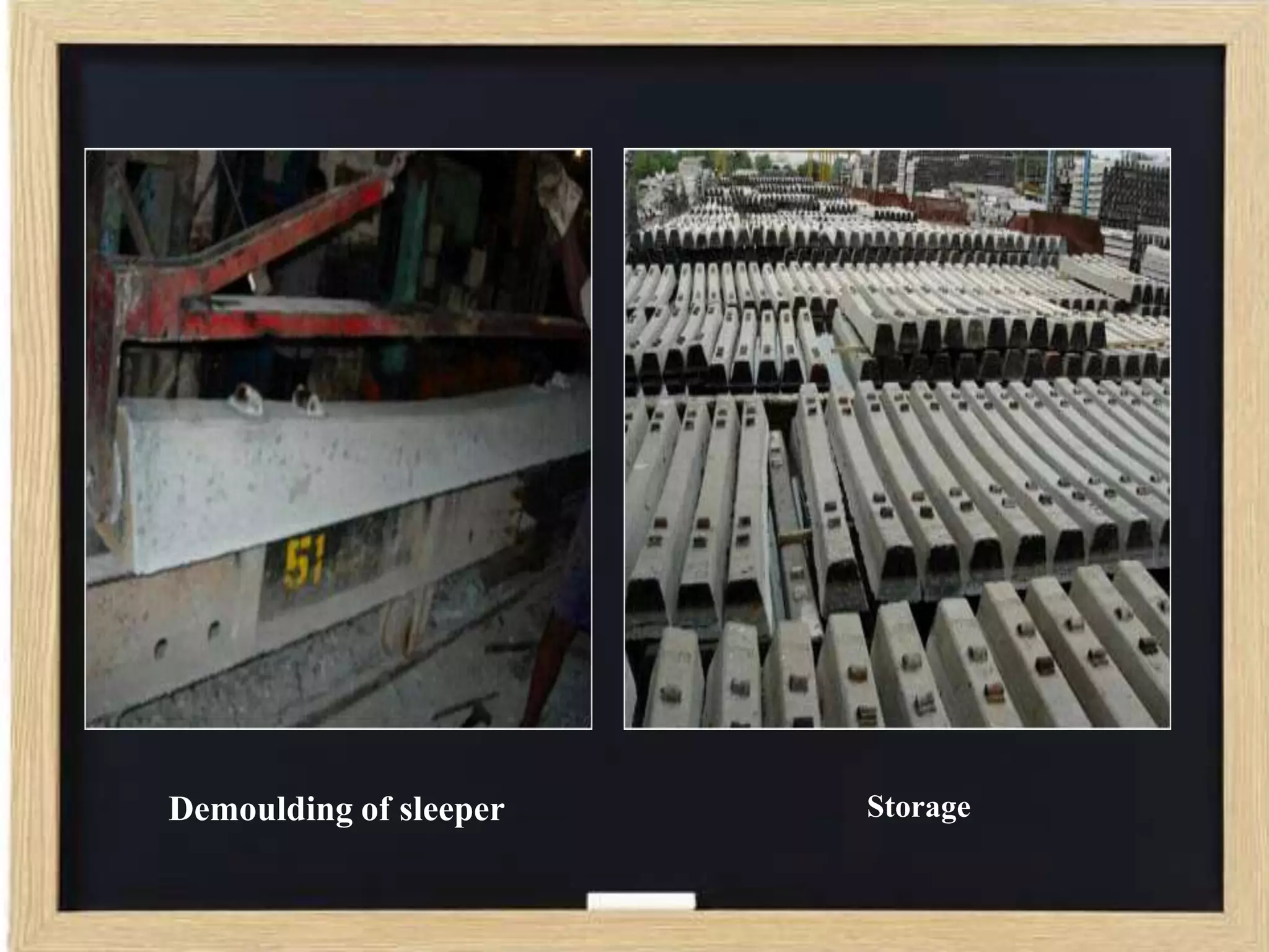 Demoulding of sleeper

Storage

 