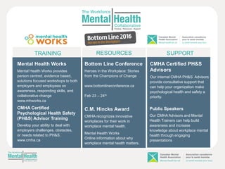 Implementing the National Standard for Psychological Health and Safety ...