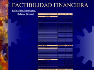 FACTIBILIDAD FINANCIERA Resultados Financieros  Balance General 