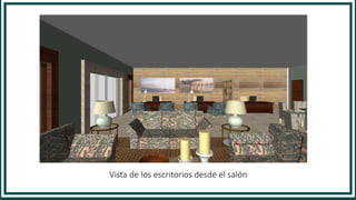 Vista de los escritorios desde el salón
 