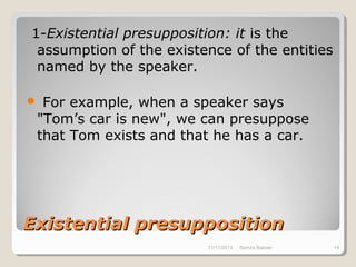 Presupposition and-entailment | PPT