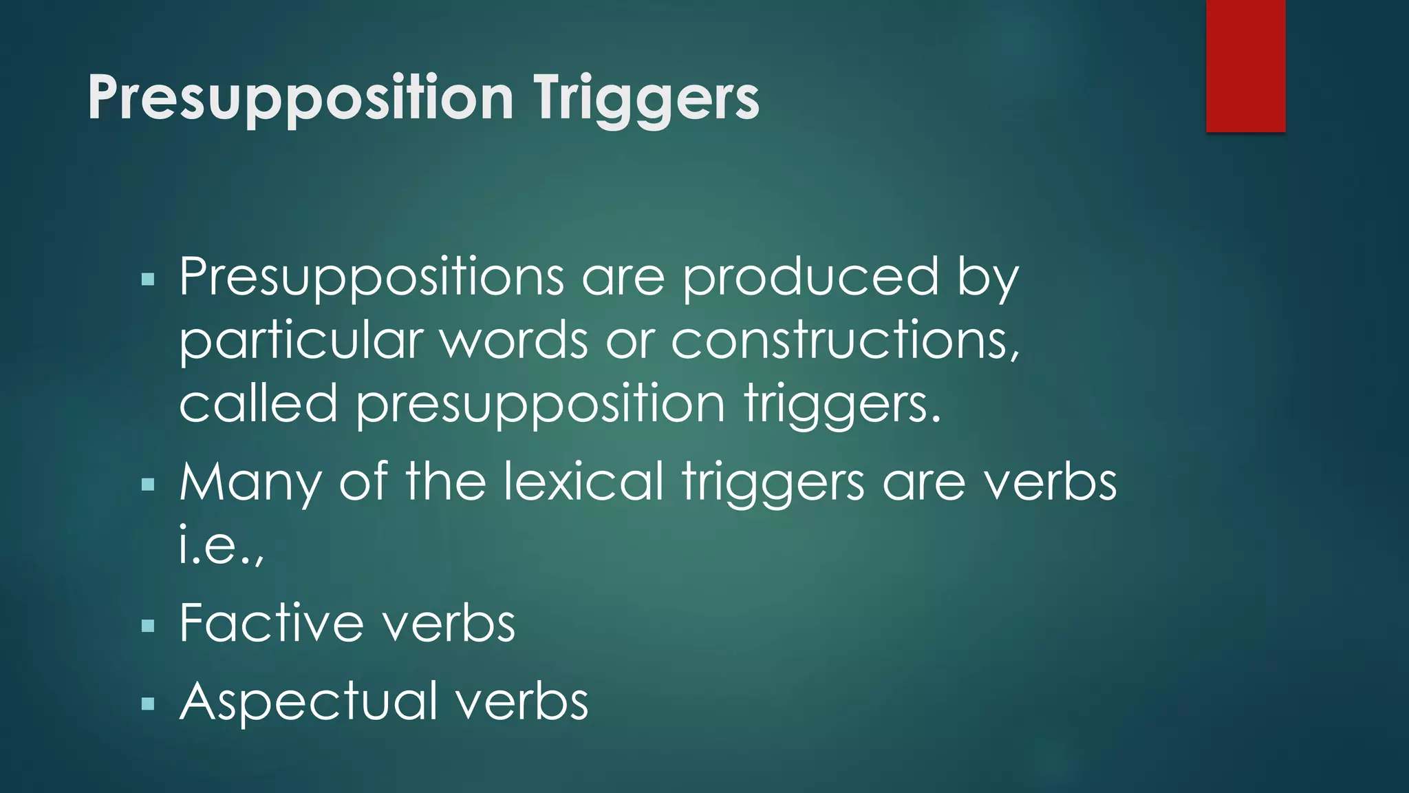 Presupposition and entailment | PDF