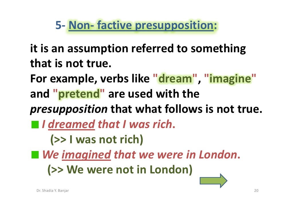 Presupposition And Entailment By Dr.Shadia