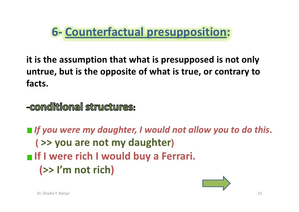 Presupposition And Entailment By Dr.Shadia