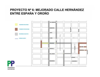 PROYECTO Nº 6: MEJORADO CALLE HERNÁNDEZ
ENTRE ESPAÑA Y OROÑO
 