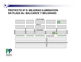 PROYECTO Nº 6: MEJORAS ILUMINACION
EN PLAZA Bv. BALCARCE Y BELGRANO
 