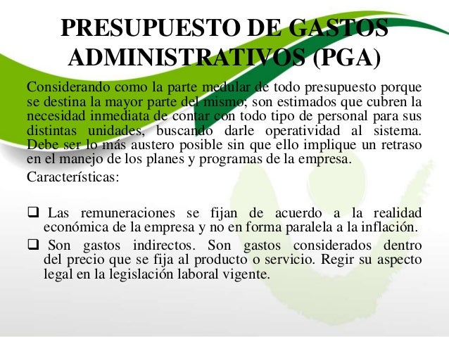 presupuesto de operación