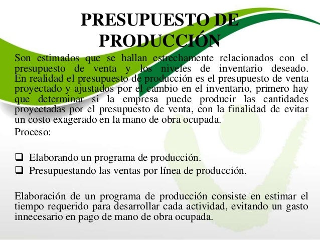 Presupuesto de operación