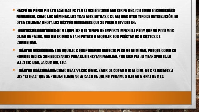 presupuesto familiar presupuesto familiar ejemplo