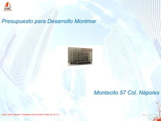 Presupuesto para Desarrollo Montmar Montecito 57 Col. Nápoles Asesor: David Vázquez / Proveedora de Suministros el Rey S.A. de C.V. 