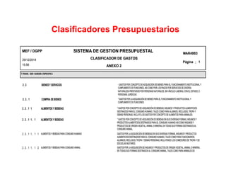Clasificadores Presupuestarios
 