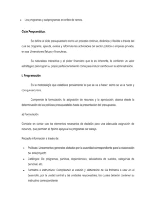 Presupuesto por programa