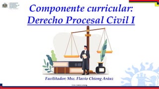 Prof. Flavio Chiong 1
Componente curricular:
Derecho Procesal Civil I
Facilitador: Msc. Flavio Chiong Aráuz
 