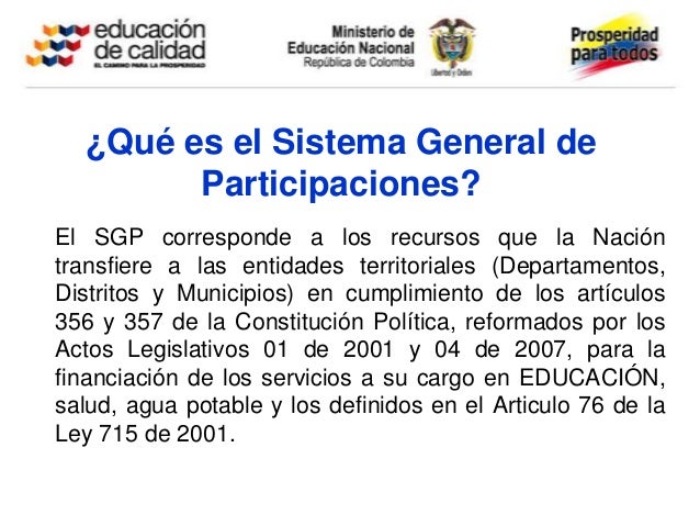 Presupuesto Sgp Educacion