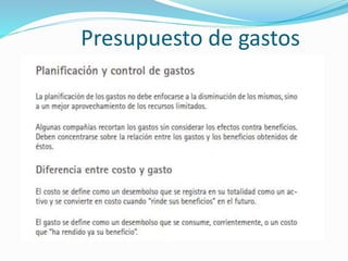 Presupuesto de gastos
 