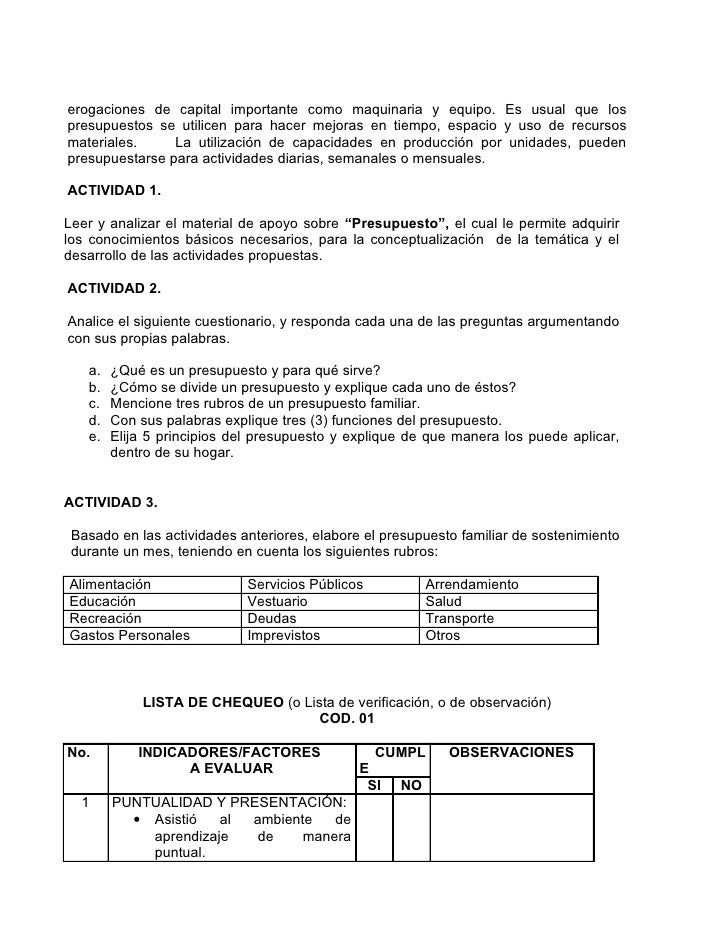 presupuesto solucionado