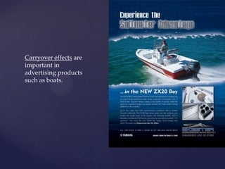 Carryover effects are
important in
advertising products
such as boats.
 