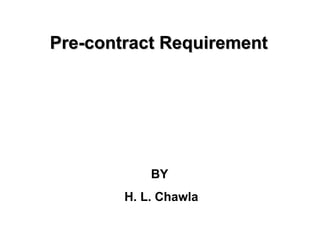 Pre Tender Requirements in construction industry | PPT