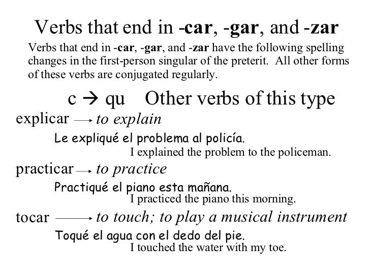 Preterit Of Regular Verbs
