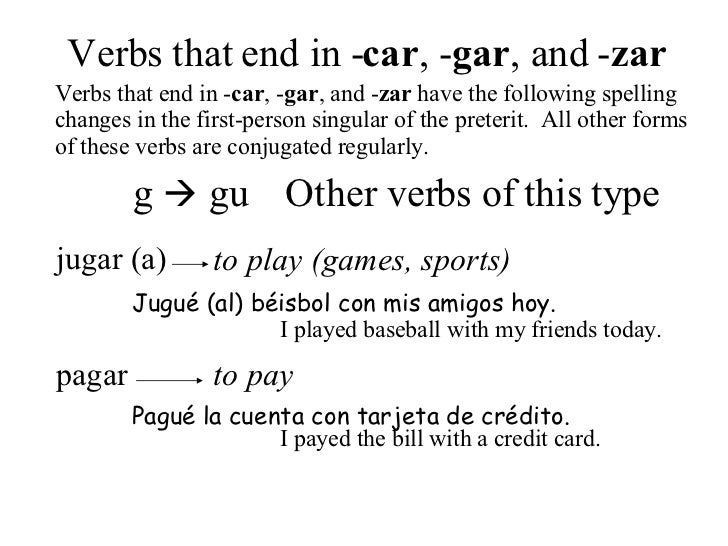 Preterit Of Regular Verbs