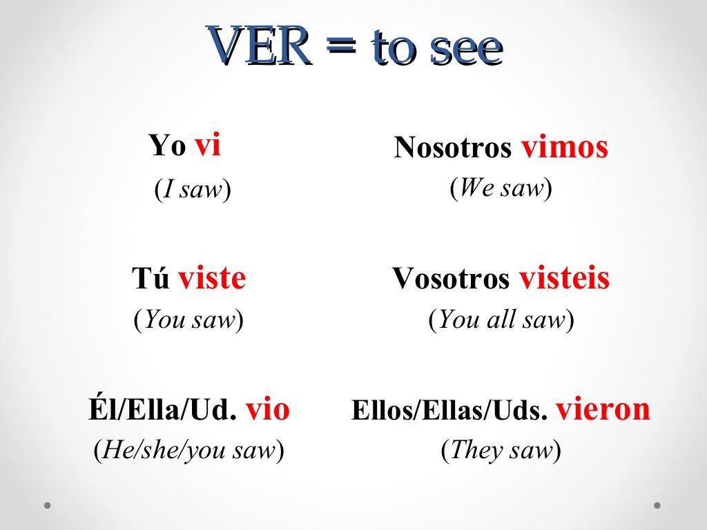 Preterite er and ir verbs