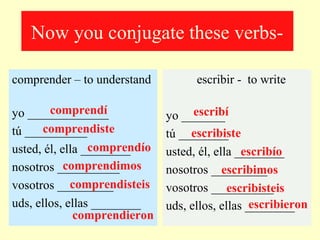 Preterite er and ir verbs in Spanish | PPT