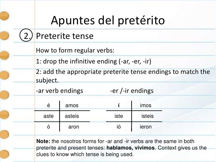 preterite tense preterit form