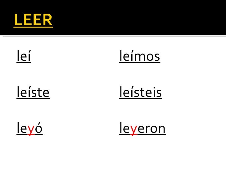 Preterite With I To Y Stem Changes