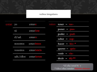 verbos irregulares
 
