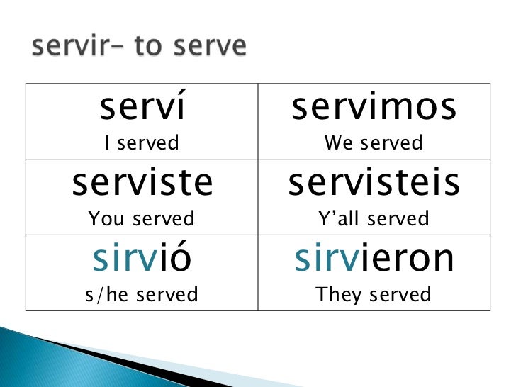Preterit stem change verbs