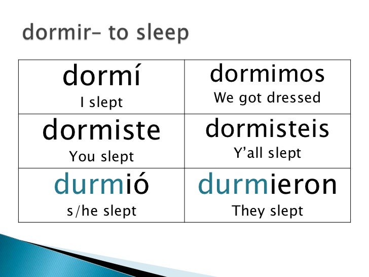 Preterit stem change verbs