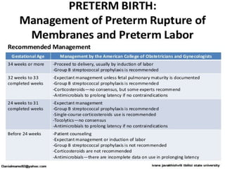 Preterm Labor Management Algorithm Preterm labor | PPT