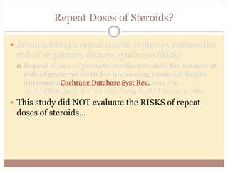 Comprehensive obstetrical history
Ultrasound confirmation of EGA and
number of fetuses
Initial prenatal visit
 