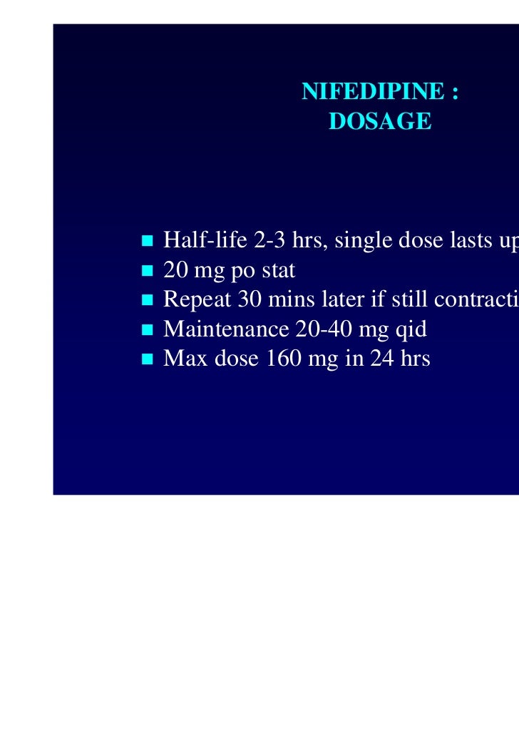 Procardia Preterm Labor Low Blood Pressure