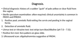 Pooling Sign Prom Preterm,PPROM,PROM,Post-Term & IUFD.pptx