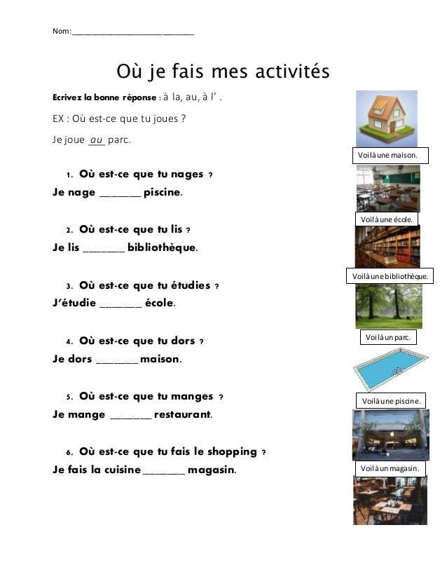 French Grammar Pre Test And Post Test
