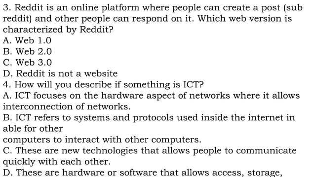 computerpretestonseniorhighschoolgrade11 | PPT