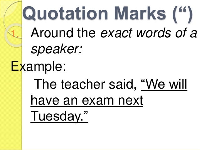 Image Result For Quotation Marks Used In A Sentence