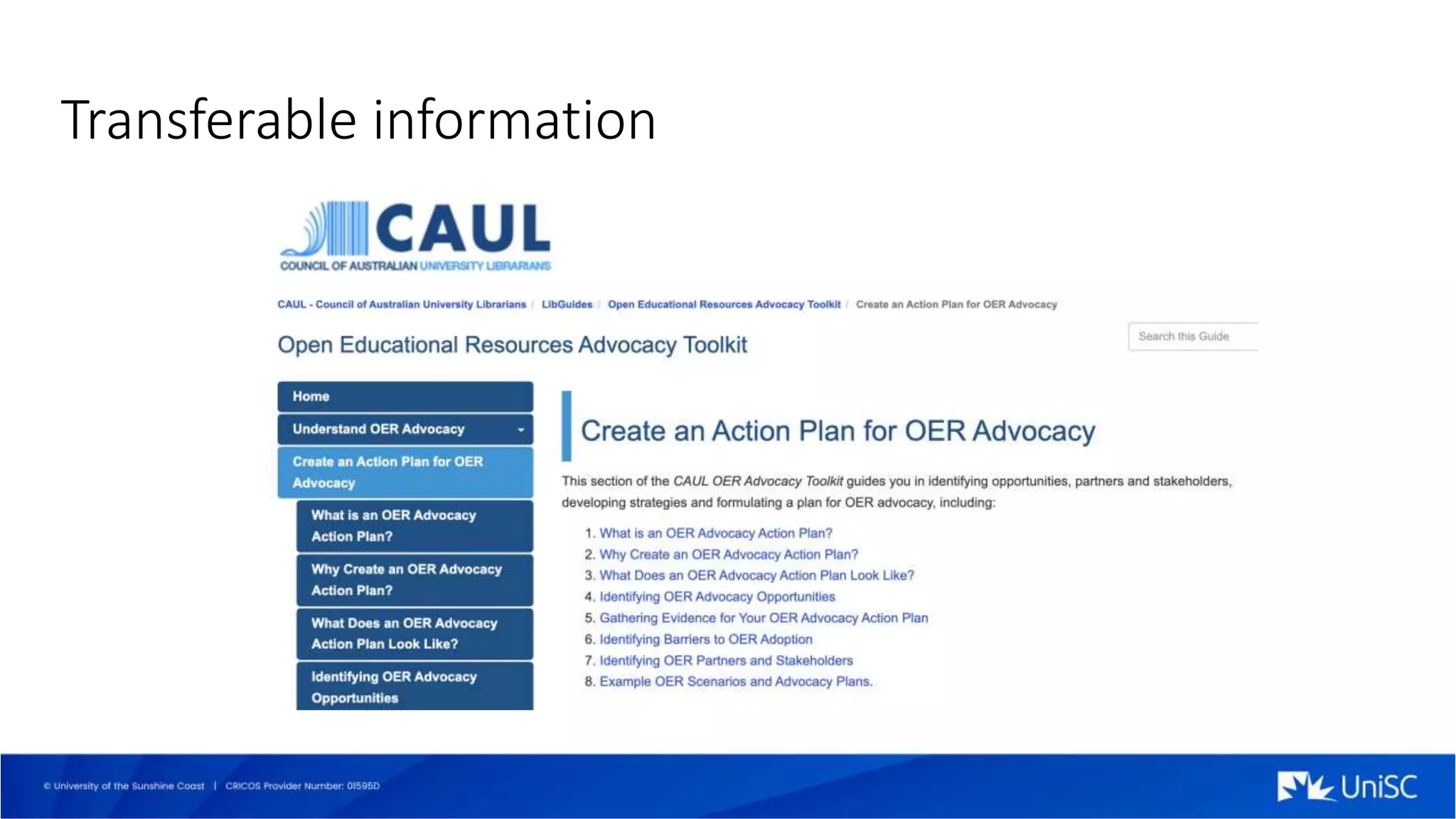 Transferable information
 