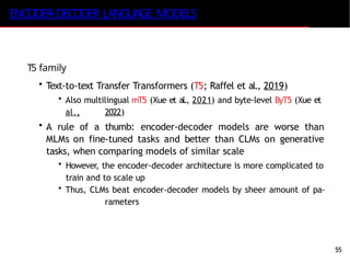 Mt5 Encoder/decoder Comprehensive Overview of Large Language Models: Pre-training and ...