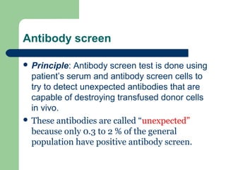 ‫Pretransfusion testing final- ab screening - NAGLAA MAKRAM | PPT