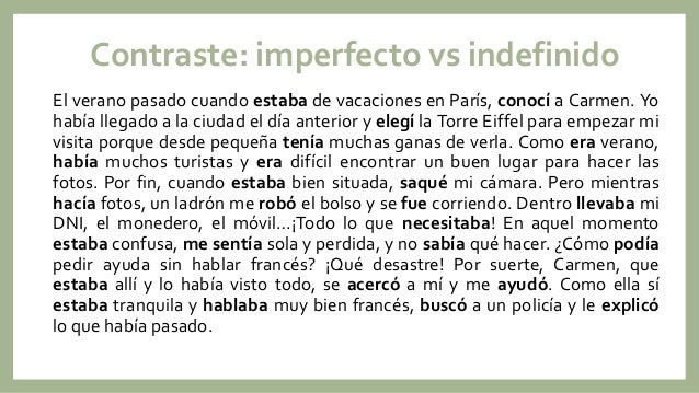 Pretérito imperfecto en español