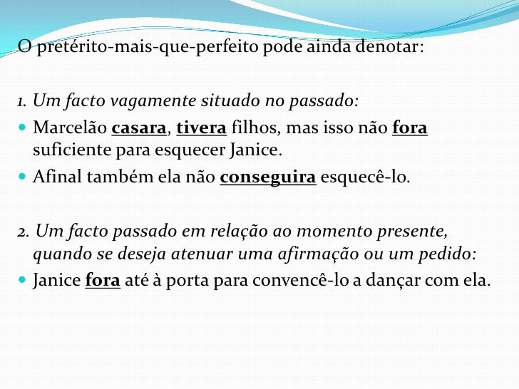 O Que Significa Pretérito Mais Que Perfeito