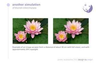 of blurred vision/myopia
another simulation
Example of an image as seen from a distance of about 30 cm with full vision, a...