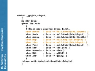 ThePerlReview•www.theperlreview.com
DumpingPerl6
By Type
 
