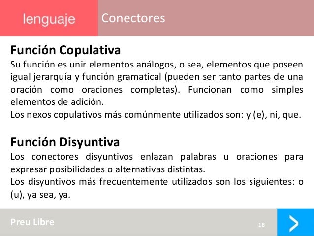Preulibre lenguaje conectores