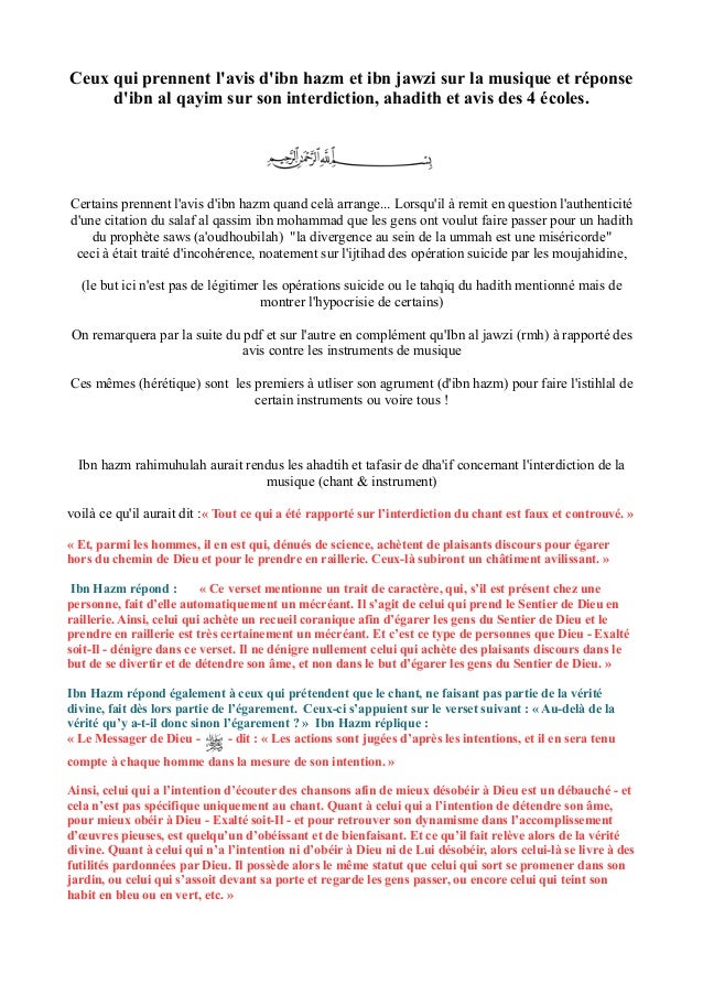 Preuve De L Interdiction De La Musique Et Refutation Sur L Argument D