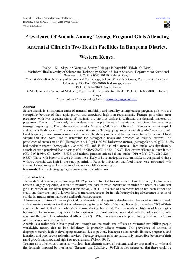 Anemia in pregnancy thesis